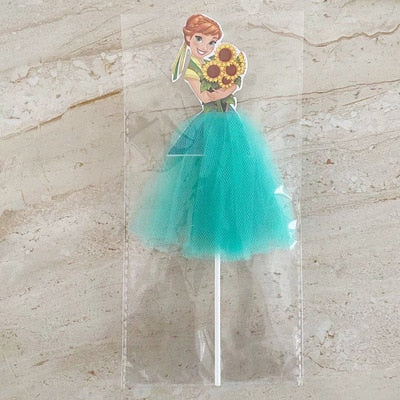1pcs/Lot Frozen Elsa Anna Princess Cake Cupcake Toppers Cake Flag Girls Birthday Party Decoration Anniversaire Cake Supplies