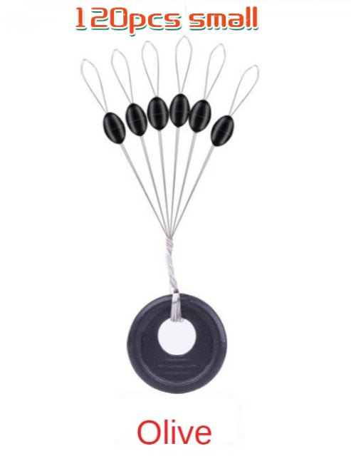 20Group 120pcs Tackle Resistance Space Not To Hurt The Line Vertical silicone Beans Rod Clip/o-shaped Fishing Accessories