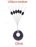 20Group 120pcs Tackle Resistance Space Not To Hurt The Line Vertical silicone Beans Rod Clip/o-shaped Fishing Accessories