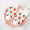 Cute Short Socks Cartoon Fruit Woman Invisible Ankle Socks Funny Female Designer Cotton Girls Banana Lemon Strawberry Kawaii