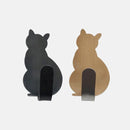 2pcs Cat Pattern Self Adhesive Hooks Storage Holder for Bathroom Kitchen Hanger Stick on Wall Hanging Door Clothes Towel Racks