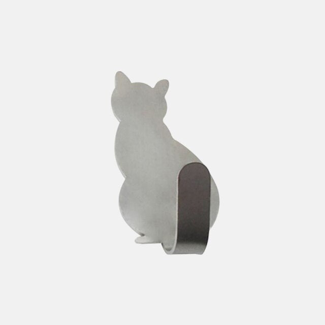 2pcs Cat Pattern Self Adhesive Hooks Storage Holder for Bathroom Kitchen Hanger Stick on Wall Hanging Door Clothes Towel Racks