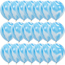 40 Pcs Blue Set Agate Marble Balloons Silver Confetti Balloon Wedding Valentine's Day Baby Shower Birthday Party Decorations