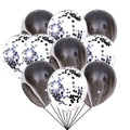 40 Pcs Blue Set Agate Marble Balloons Silver Confetti Balloon Wedding Valentine's Day Baby Shower Birthday Party Decorations