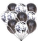 40 Pcs Blue Set Agate Marble Balloons Silver Confetti Balloon Wedding Valentine's Day Baby Shower Birthday Party Decorations