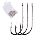 50pcs/ Box Long Shank Fishing Hook 1#-10# Fish Hooks High Carbon Steel Sharp Barbed Offset Narrow Bait Hook Fishhook