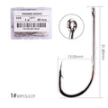 50pcs/ Box Long Shank Fishing Hook 1#-10# Fish Hooks High Carbon Steel Sharp Barbed Offset Narrow Bait Hook Fishhook