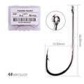 50pcs/ Box Long Shank Fishing Hook 1#-10# Fish Hooks High Carbon Steel Sharp Barbed Offset Narrow Bait Hook Fishhook
