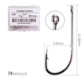 50pcs/ Box Long Shank Fishing Hook 1#-10# Fish Hooks High Carbon Steel Sharp Barbed Offset Narrow Bait Hook Fishhook