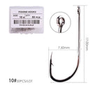 50pcs/ Box Long Shank Fishing Hook 1#-10# Fish Hooks High Carbon Steel Sharp Barbed Offset Narrow Bait Hook Fishhook