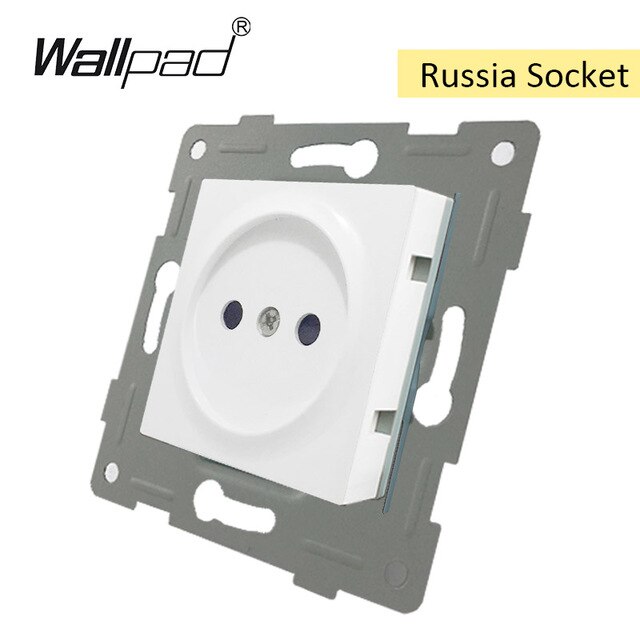 EU Glass and Function Key free Combination DIY White Button Reset Curtain USB EU French Switch Socket Round Back Wallpad L6