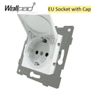 EU Glass and Function Key free Combination DIY White Button Reset Curtain USB EU French Switch Socket Round Back Wallpad L6