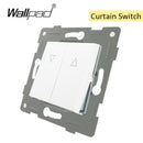 EU Glass and Function Key free Combination DIY White Button Reset Curtain USB EU French Switch Socket Round Back Wallpad L6