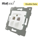 EU Glass and Function Key free Combination DIY White Button Reset Curtain USB EU French Switch Socket Round Back Wallpad L6