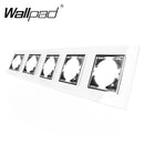 EU Glass and Function Key free Combination DIY White Button Reset Curtain USB EU French Switch Socket Round Back Wallpad L6