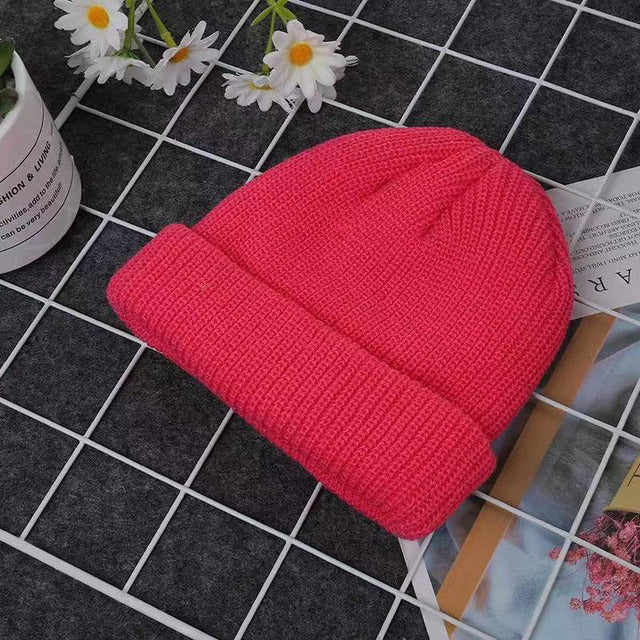 Knitted Hats for Women Skullcap Men Beanie Hat Winter Retro Brimless Baggy Melon Cap Cuff Docker Fisherman Beanies Hats For Men