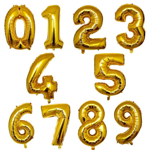 32 40 inch number balloons Big Rose Gold Silver Black Figure Foil Balloon Wedding Birthday Party Decoration Balloons
