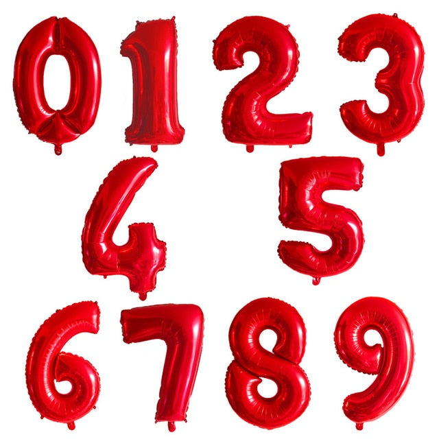 32 40 inch number balloons Big Rose Gold Silver Black Figure Foil Balloon Wedding Birthday Party Decoration Balloons