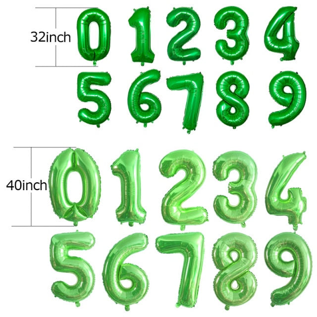 32 40 inch number balloons Big Rose Gold Silver Black Figure Foil Balloon Wedding Birthday Party Decoration Balloons