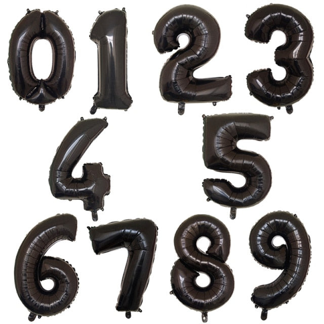 32 40 inch number balloons Big Rose Gold Silver Black Figure Foil Balloon Wedding Birthday Party Decoration Balloons