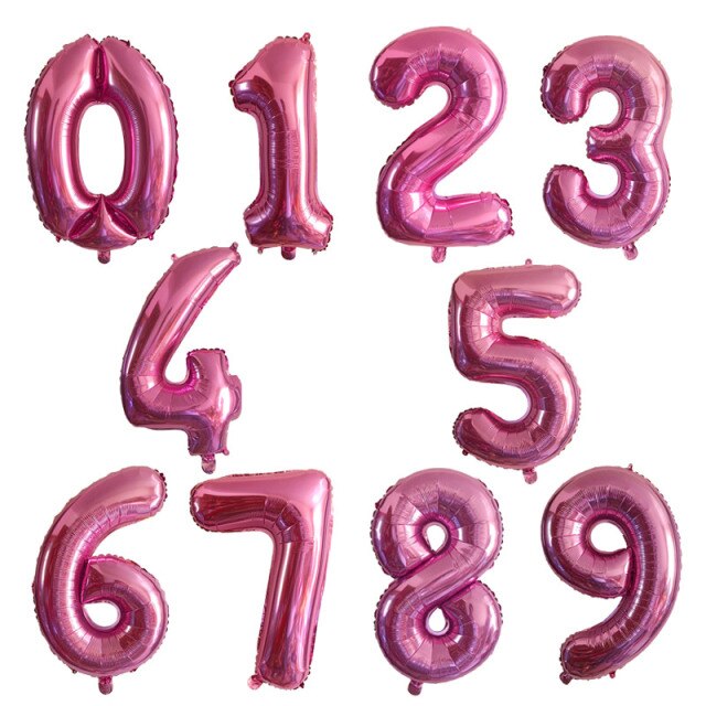 32 40 inch number balloons Big Rose Gold Silver Black Figure Foil Balloon Wedding Birthday Party Decoration Balloons