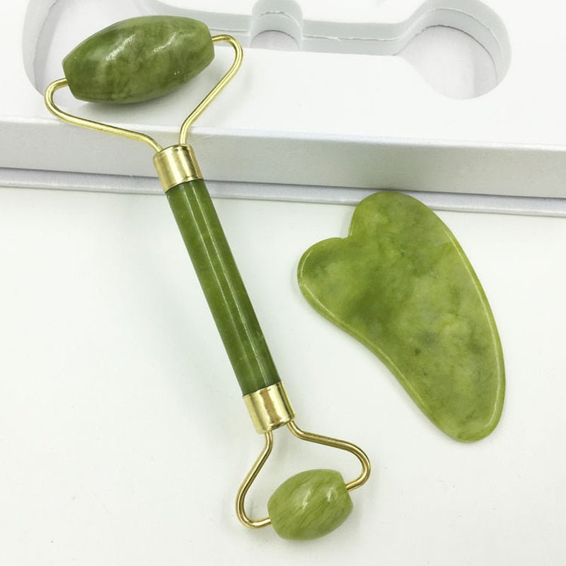 Jade Roller Massager for Face Roller Gua Sha Jade Stone Face Massager Beauty Thin Face Lift Anti Wrinkle Facial Skin Care Tools