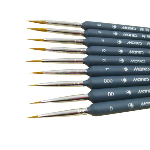 Number Painting Brush Miniature Paint Brush Set Professional Nylon Number Painting Brush Hook Line Pen Hand Painted A3