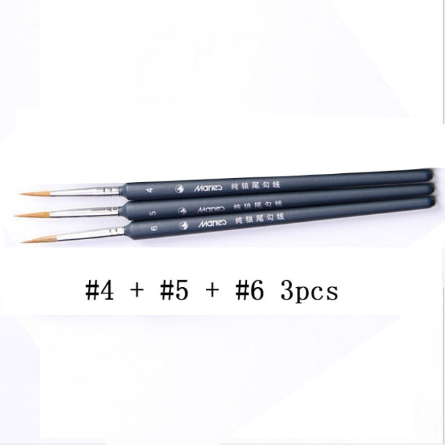 Number Painting Brush Miniature Paint Brush Set Professional Nylon Number Painting Brush Hook Line Pen Hand Painted A3