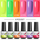 LILYCUTE 2/4/6 Pcs Gel Nail Polish Set 136Color Glitter Semi Permanent Hybrid Gel Varnish Base Top Coat Soak Off UV LED Nail Art