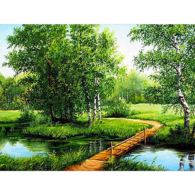 5D Diy Diamond Painting Landscape Cross Stitch Kit Full Drill Embroidery Scenery Winter Mosaic Art Picture of Rhinestones Decor