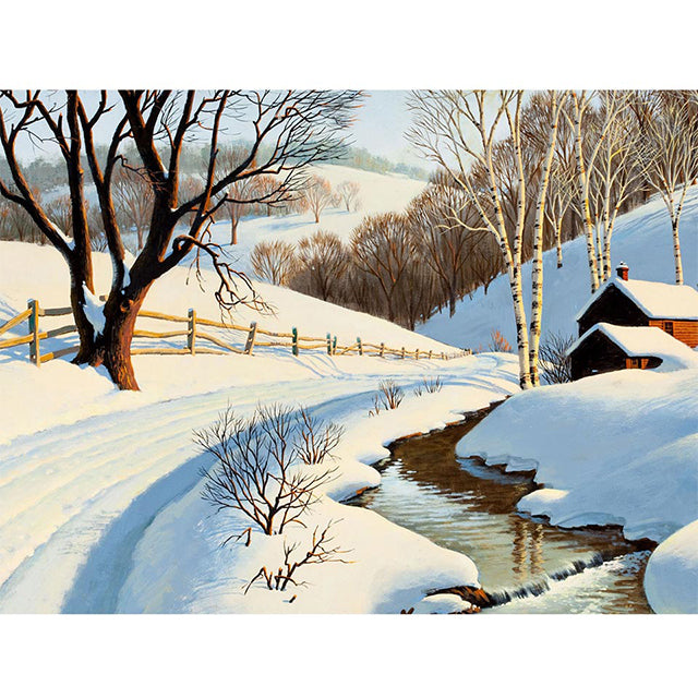5D Diy Diamond Painting Landscape Cross Stitch Kit Full Drill Embroidery Scenery Winter Mosaic Art Picture of Rhinestones Decor