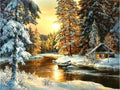 5D Diy Diamond Painting Landscape Cross Stitch Kit Full Drill Embroidery Scenery Winter Mosaic Art Picture of Rhinestones Decor