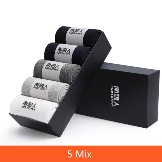 10 Pcs=5 Pairs Men Socks Cotton Socks Breathable Sweat-Absorbent Spring Autumn Black Socks Deodorant Business Men Socks Pack
