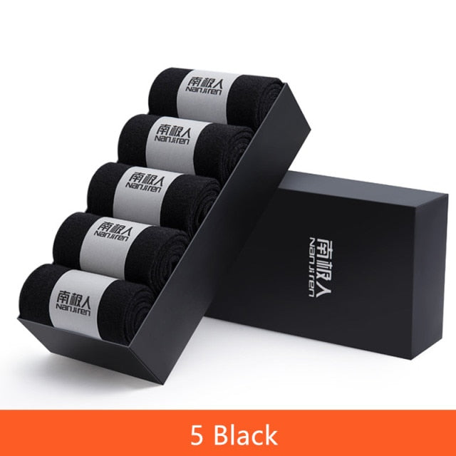 10 Pcs=5 Pairs Men Socks Cotton Socks Breathable Sweat-Absorbent Spring Autumn Black Socks Deodorant Business Men Socks Pack