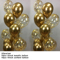 20pcs Chrome Metal Gold Silver Balloon Confetti Set Birthday Party Decorations Adult Kids Helium Globos Air Balls Wedding Decor