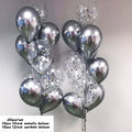 20pcs Chrome Metal Gold Silver Balloon Confetti Set Birthday Party Decorations Adult Kids Helium Globos Air Balls Wedding Decor