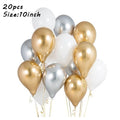 20pcs Chrome Metal Gold Silver Balloon Confetti Set Birthday Party Decorations Adult Kids Helium Globos Air Balls Wedding Decor