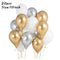 20pcs Chrome Metal Gold Silver Balloon Confetti Set Birthday Party Decorations Adult Kids Helium Globos Air Balls Wedding Decor