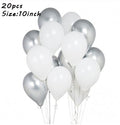 20pcs Chrome Metal Gold Silver Balloon Confetti Set Birthday Party Decorations Adult Kids Helium Globos Air Balls Wedding Decor