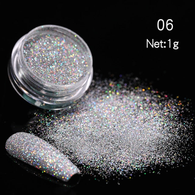 Nail Art Mirror Pigment Powder  Nail Glitters Metallic Color for Nail Art UV Gel Polishing Rose Gold Silver Colors
