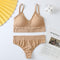 2Pcs Bra Set Women Panties Underwear Set Sexy G-String Seamless Bralette Lingerie Tank Crop Top Dropship 2021 New
