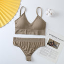 2Pcs Bra Set Women Panties Underwear Set Sexy G-String Seamless Bralette Lingerie Tank Crop Top Dropship 2021 New