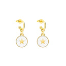 ROXI Colorful Enamel Stud Earrings for Women Neon Round Circle Jewelry Earrings 925 Sterling Silver Huggie Earrings Piercing