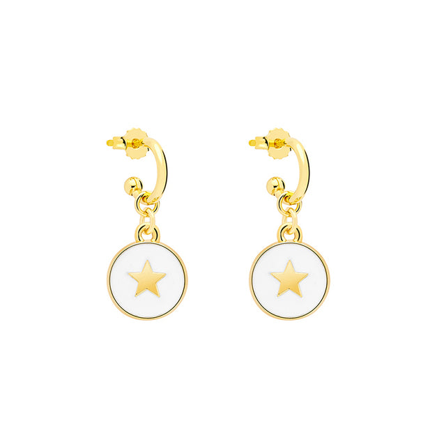 ROXI Colorful Enamel Stud Earrings for Women Neon Round Circle Jewelry Earrings 925 Sterling Silver Huggie Earrings Piercing