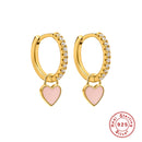 ROXI Colorful Enamel Stud Earrings for Women Neon Round Circle Jewelry Earrings 925 Sterling Silver Huggie Earrings Piercing