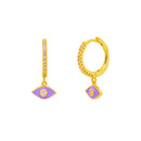 ROXI Colorful Enamel Stud Earrings for Women Neon Round Circle Jewelry Earrings 925 Sterling Silver Huggie Earrings Piercing