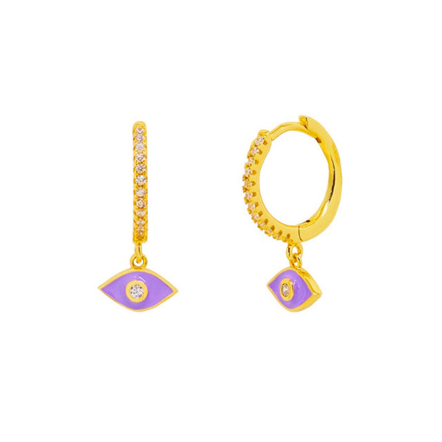 ROXI Colorful Enamel Stud Earrings for Women Neon Round Circle Jewelry Earrings 925 Sterling Silver Huggie Earrings Piercing