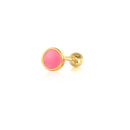 ROXI Colorful Enamel Stud Earrings for Women Neon Round Circle Jewelry Earrings 925 Sterling Silver Huggie Earrings Piercing
