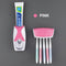 Toothbrush Holder Automatic Toothpaste Dispenser Set Dustproof Sticky Suction Wall Mounted Toothpaste Squeezer for Bathroom