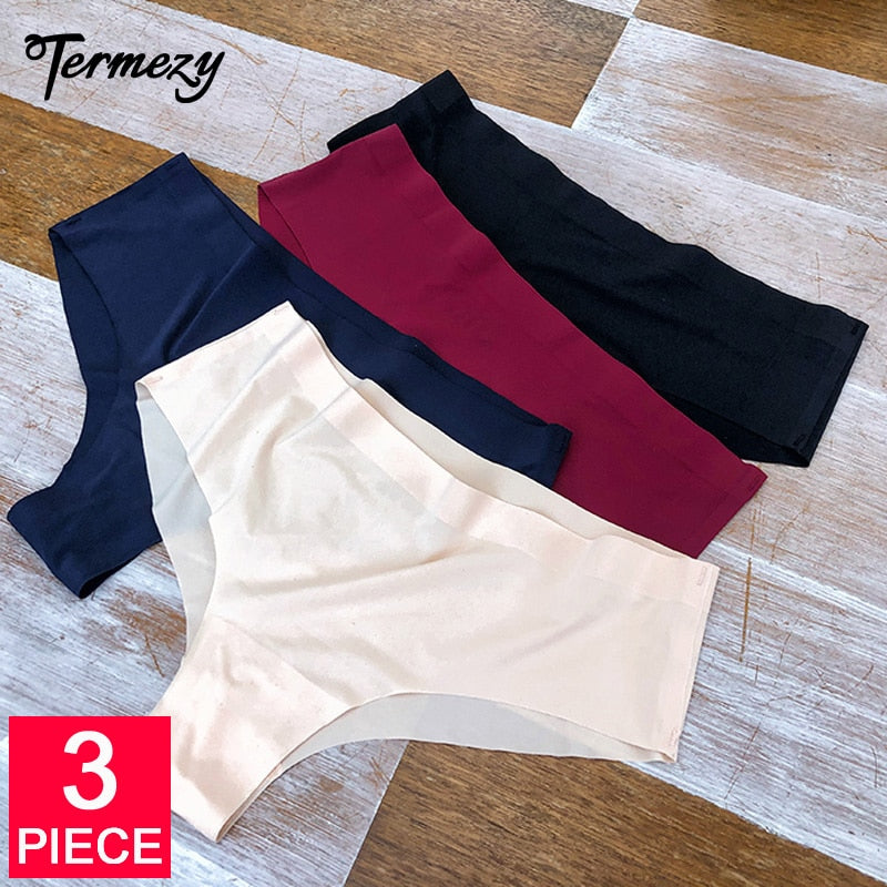 TERMEZY 3Pcs/Lot Seamless Panty Set Underwear Female Comfort Intimates Fashion Low-Rise Briefs 5 Colors Lingerie Drop Shipping